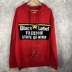 Kleep Standard Issue BLACK LABEL Hoodie Patch Embroidered Red Size XL